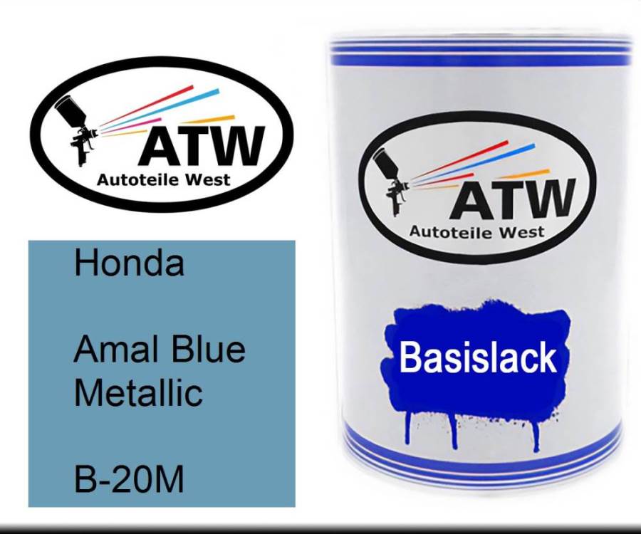 Honda, Amal Blue Metallic, B-20M: 500ml Lackdose, von ATW Autoteile West.